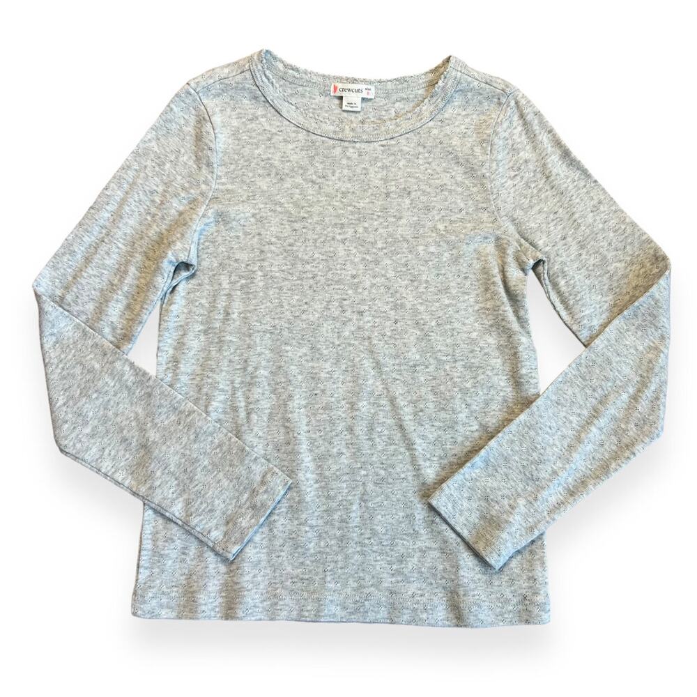 Crewcuts Gray Pointelle Top
